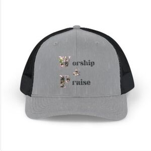 Worship & Praise Gray and Black Hat